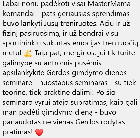 VIP: max kursas + 3 asmeninės treniruotės + gimdymo seminaras