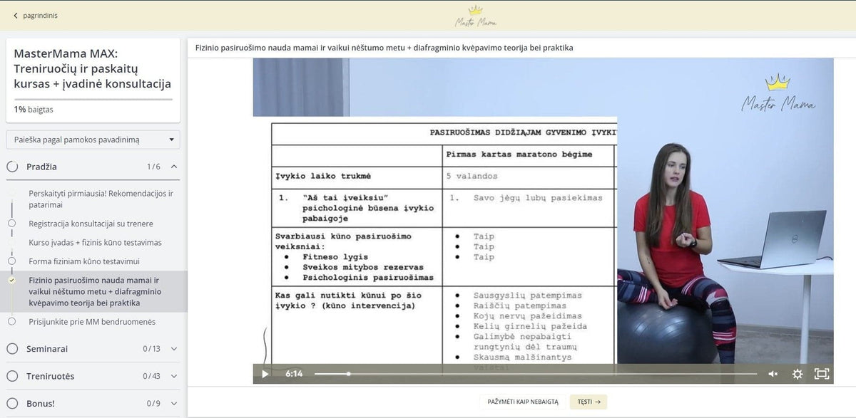 VIP: max kursas + 3 asmeninės treniruotės + gimdymo seminaras